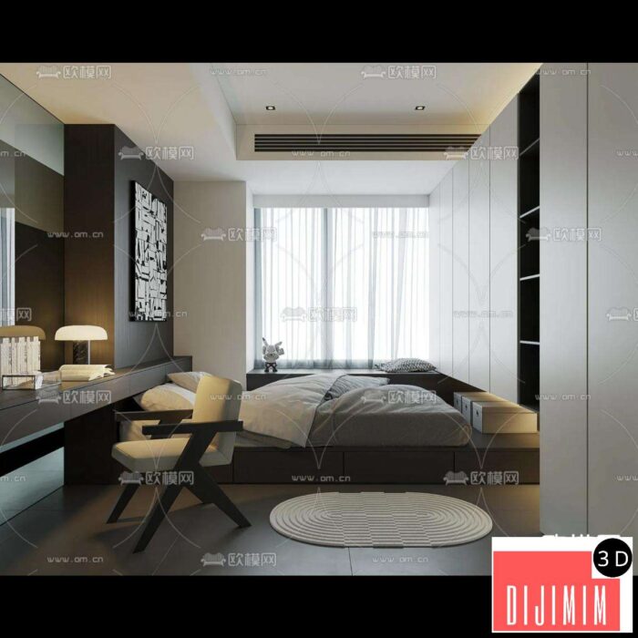Tatami Bedroom – Japan Bedroom – 3D Scene – 009 - Görsel 1