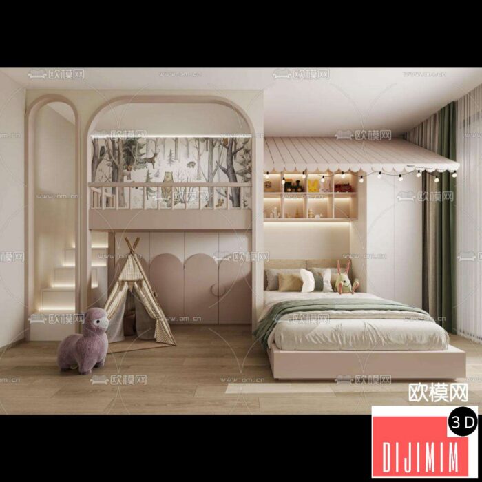 Tatami Bedroom – Japan Bedroom – 3D Scene – 053 - Görsel 1