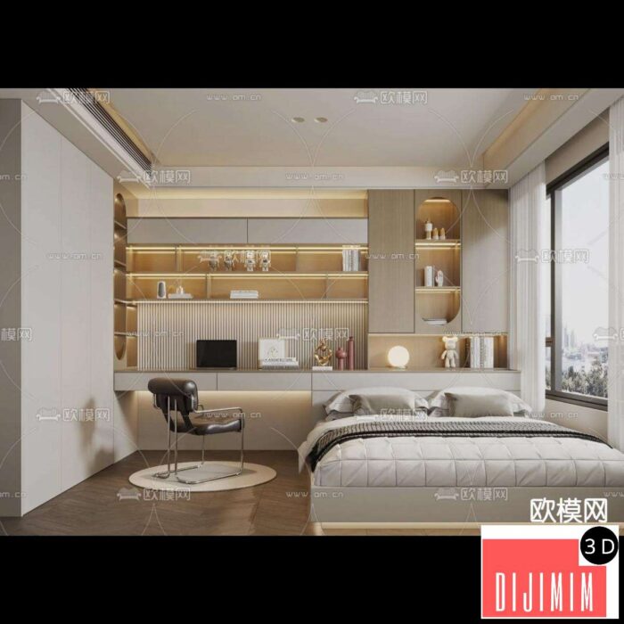 Tatami Bedroom – Japan Bedroom – 3D Scene – 065 - Görsel 1