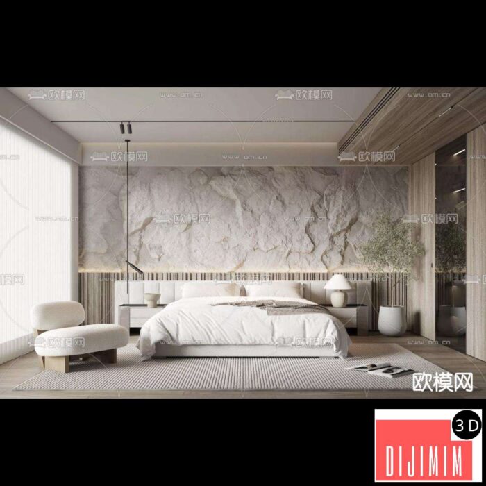 WABI SABI STYLE 3D MODELS – BEDROOM – 0074 - Görsel 1