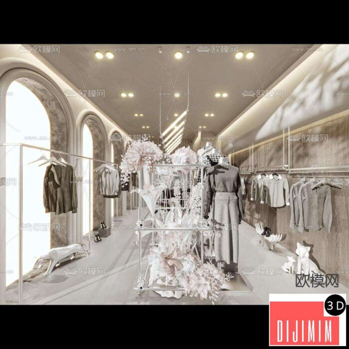 WABI SABI STYLE 3D MODELS – CLOTHES SHOP – 0009 - Görsel 1