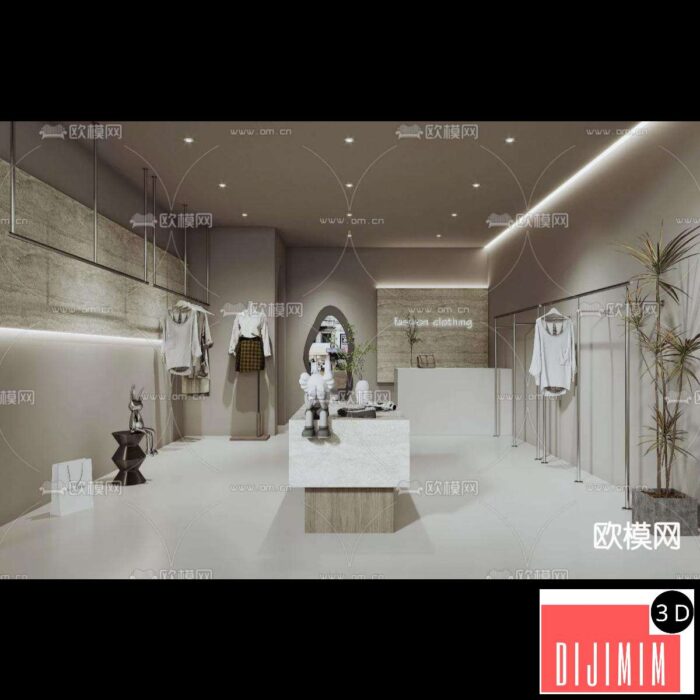 WABI SABI STYLE 3D MODELS – CLOTHES SHOP – 0010 - Görsel 1