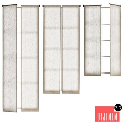 Linen curtains on cornice with swing arm