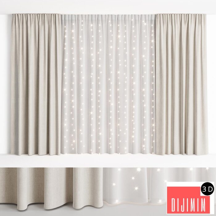 Curtains with garland NG1 - Görsel 1