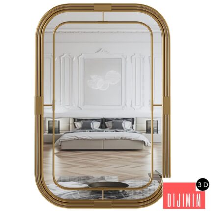 Mirror 28"W x 42"H Rectangle Metal Piping