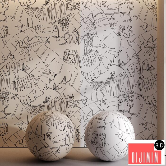 Childrens Wallpaper Jungle Set - Görsel 1
