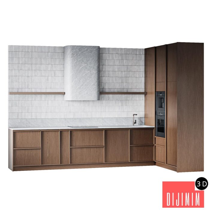 Modern kitchen with ceramic tiles - Görsel 1