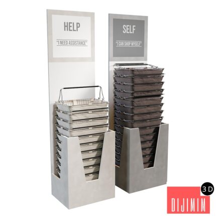 Rack with baskets for the store