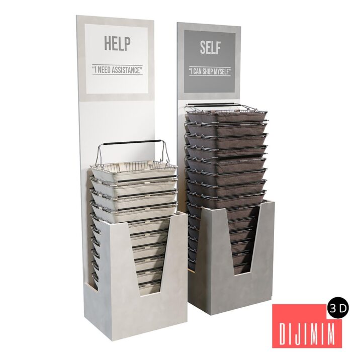 Rack with baskets for the store - Görsel 1