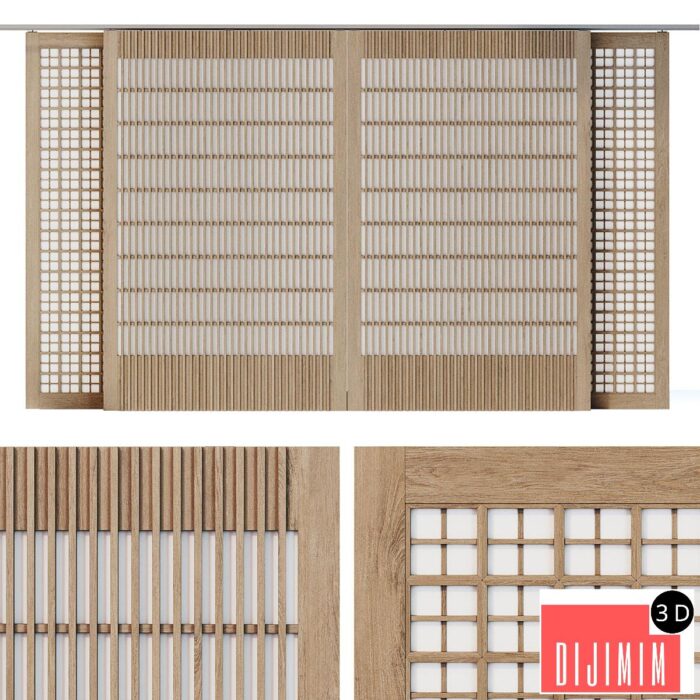 Sliding partition Japandi - Görsel 1