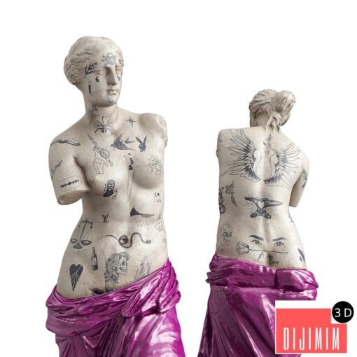 Venus Modern sculpture with tattoo