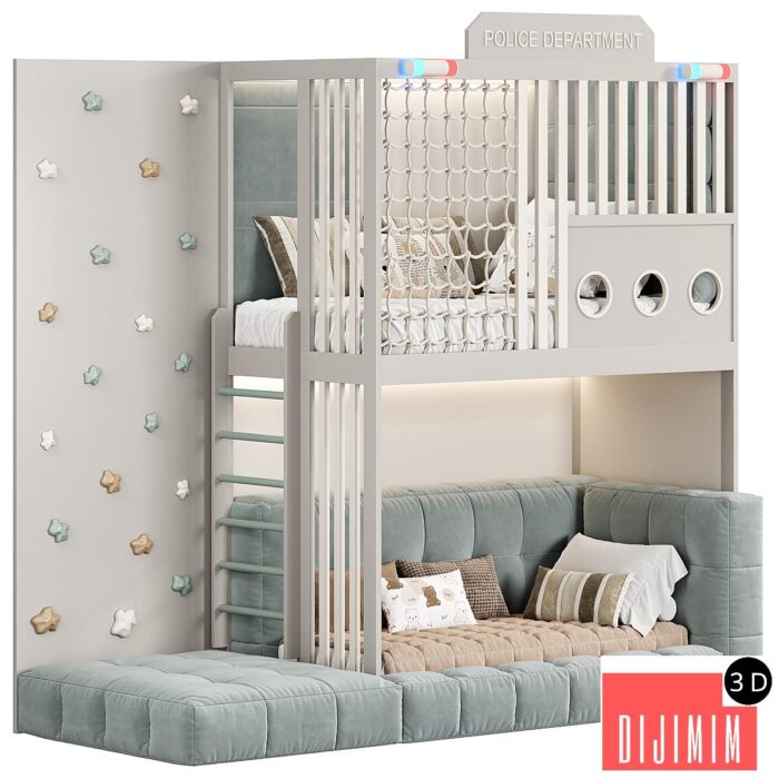Designer two-level bed Kids room - Görsel 1