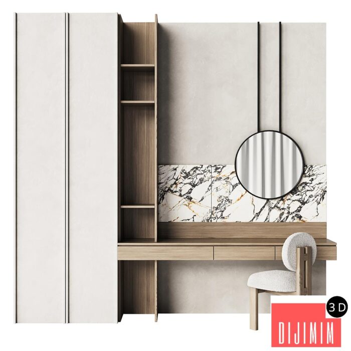 Dressing table with marble trim - Görsel 1