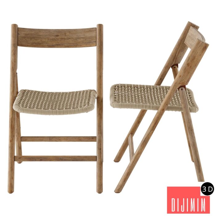 kave home dandara wood folding chair - Görsel 1