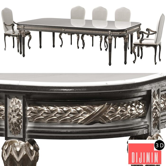 kosovart victoria dining table and chair - Görsel 1