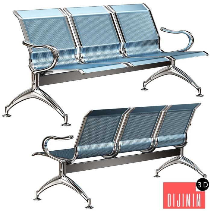 oshujian waiting iron bench chair SJ-8888 - Görsel 1