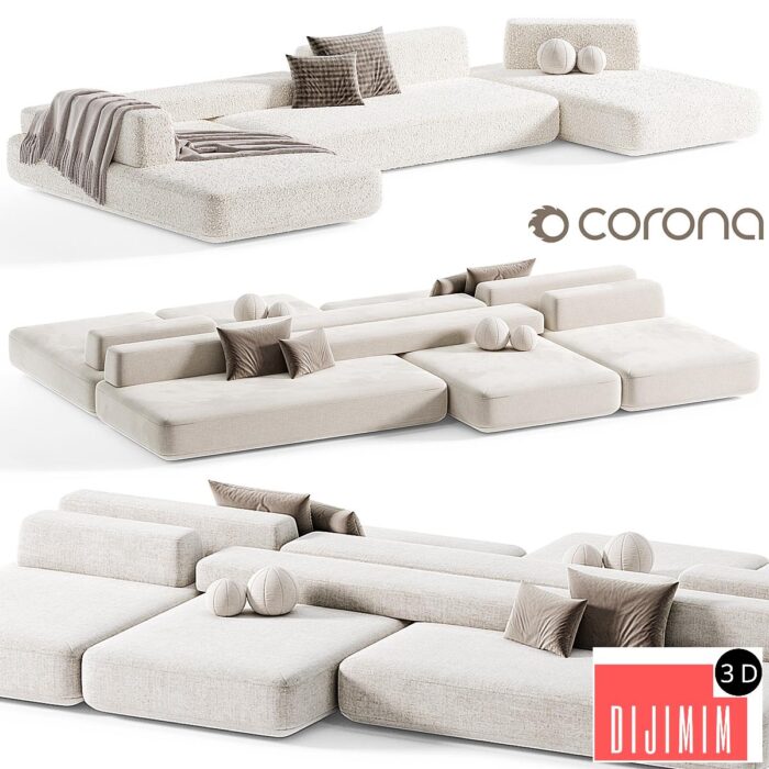 Modular Sofa Flat Sofa Modern By Como - Görsel 1