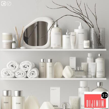Shelves with cosmetics and bathroom decor - 4