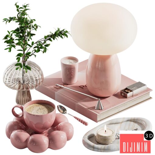 Decorative set ch2 in two colours: Pink\Beige