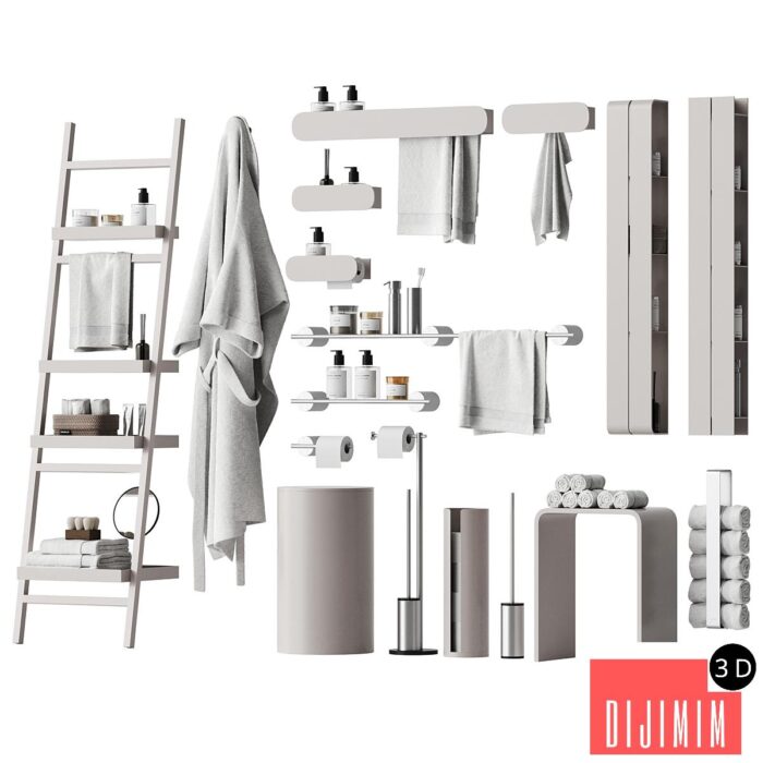 Set of bathroom accessories and decor 3 - Görsel 1