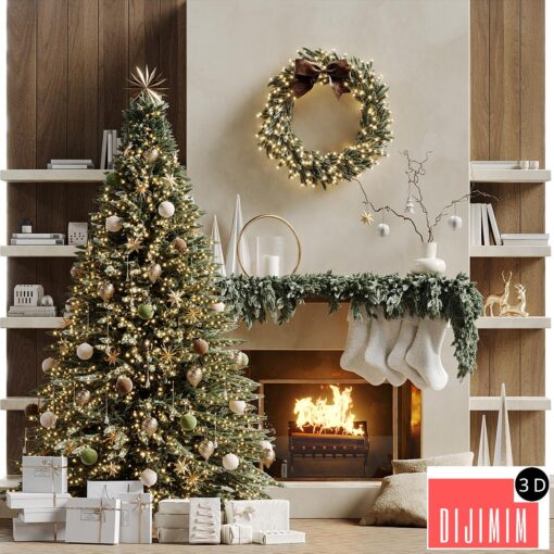 Christmas tree with fireplace 5