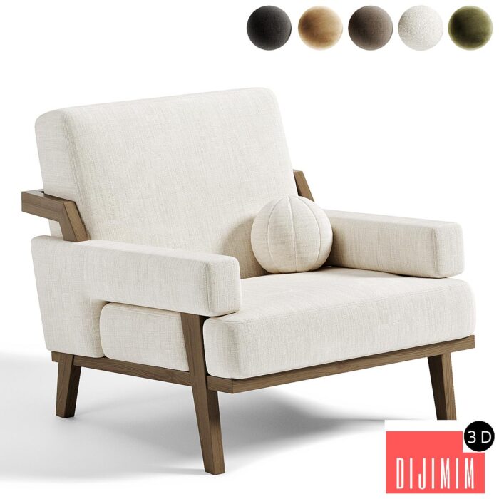 Cigar Ottoman Armchair - Görsel 1