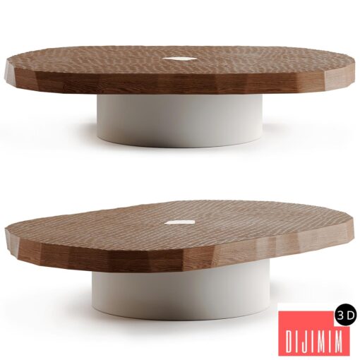 Craft oval coffee table by Pierre Augustin Rose