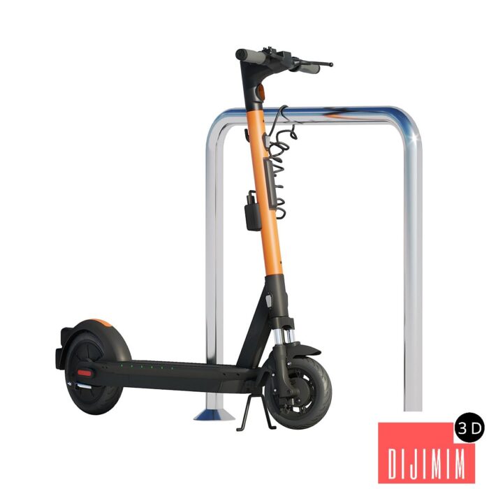 Ninebot MAX Pro electric scooter with parking column (kicksharing) - Görsel 1
