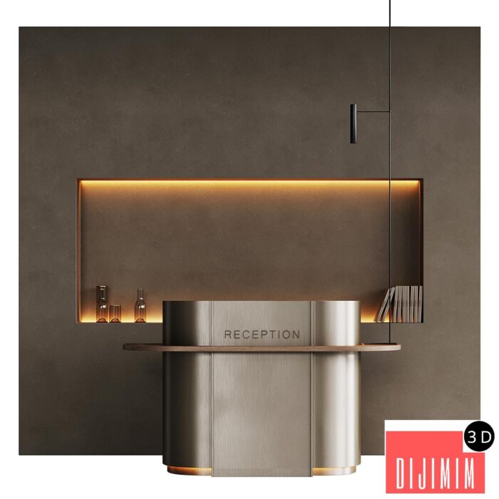 Small minimalistic reception desk in metal 2 - Görsel 1