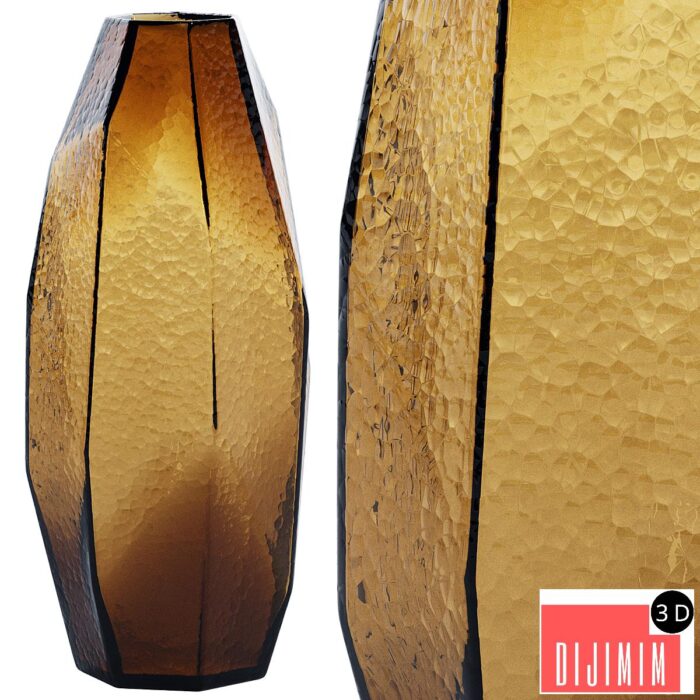 Bezel Vase Amber - Görsel 1