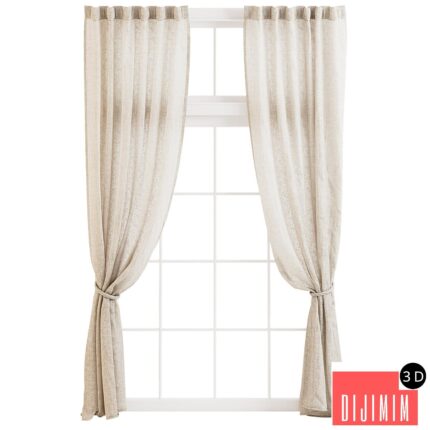 Linen Curtains with Rope Tiebacks