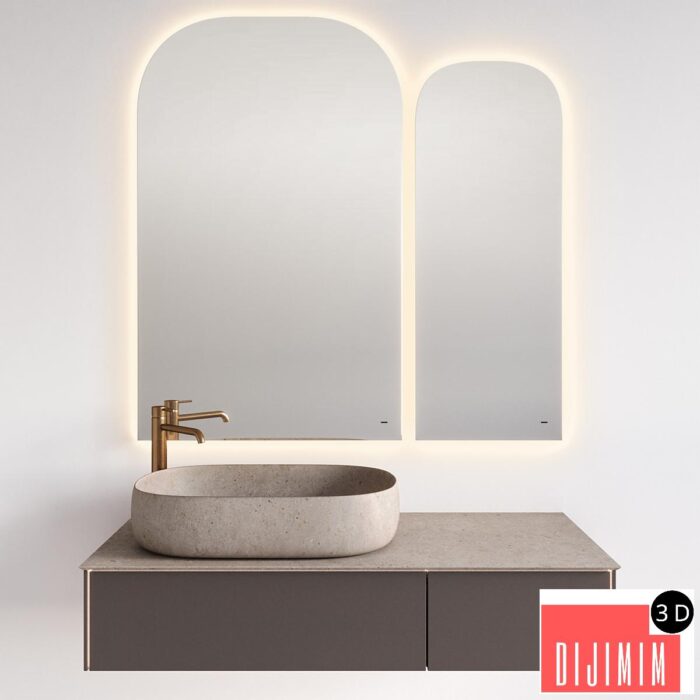Sink with MAGICA cabinet, VETRATA mirror and ETERNA mixer, Kerama Marazzi - Görsel 1