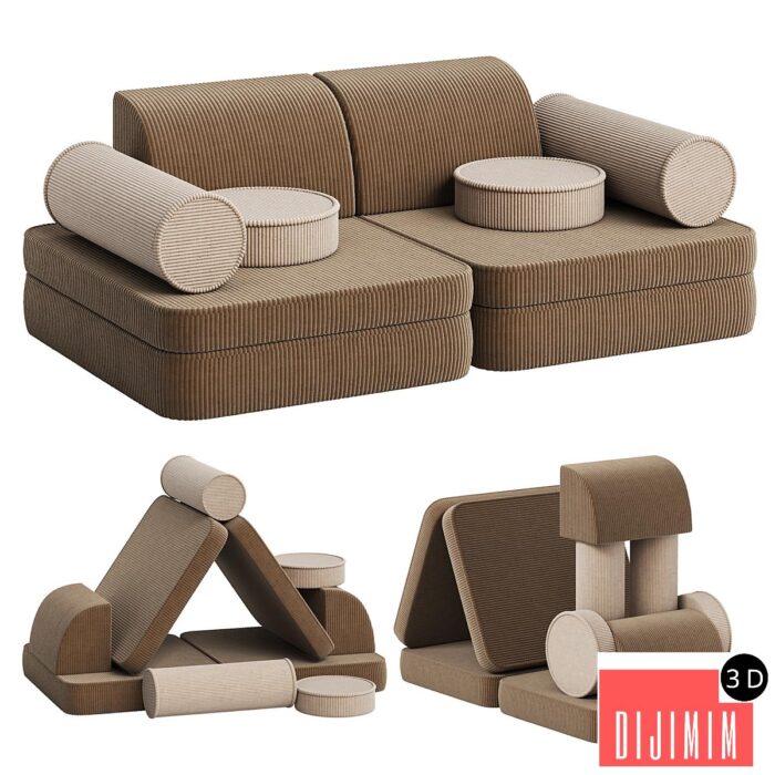 Children's Play Sofa Transformer Settee by Wigiwama - Görsel 1
