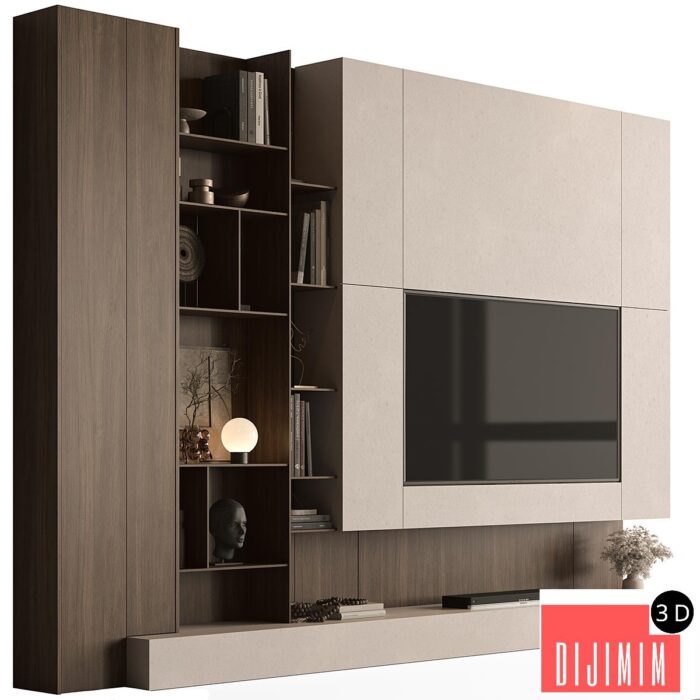 TV Wall Wooden - Set 195 - Görsel 1