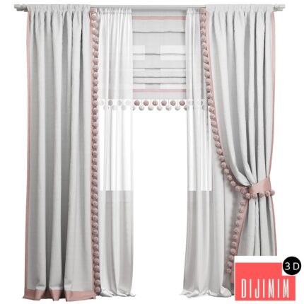 Curtain 76/ blinders with pompoms