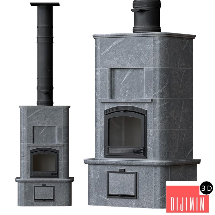 Stone fireplace stove - Görsel 1