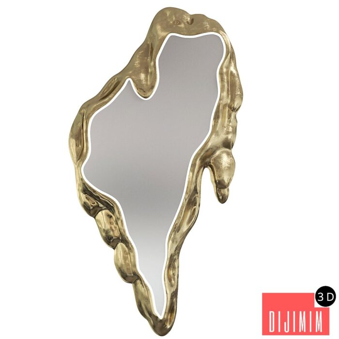 Crete luxury art design Melted Mirror Vertical - Görsel 1