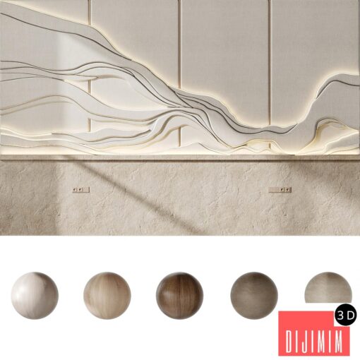 Decorative wall 3d panel headboard 023 Wave