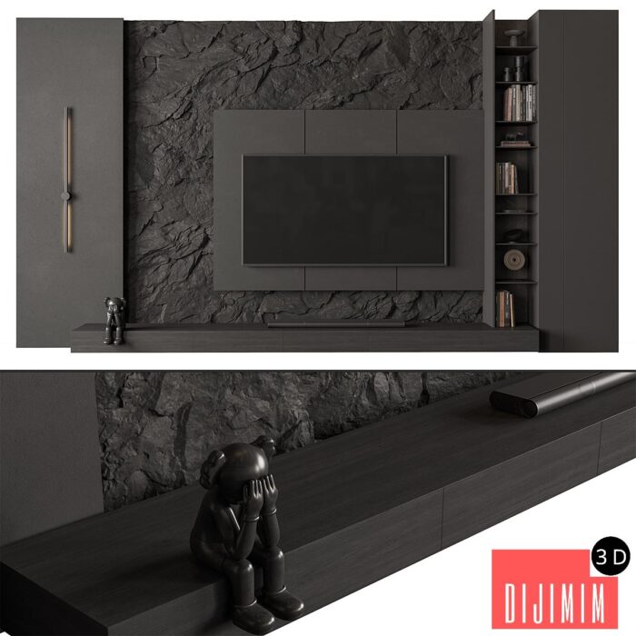 TV Wall Black - Set 203 - Görsel 1
