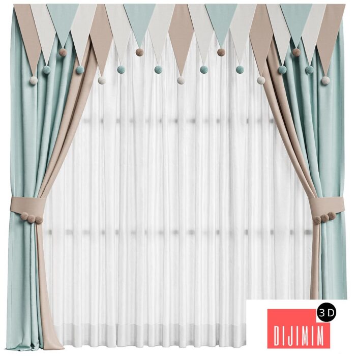 Curtains for children's room 01 - Görsel 1
