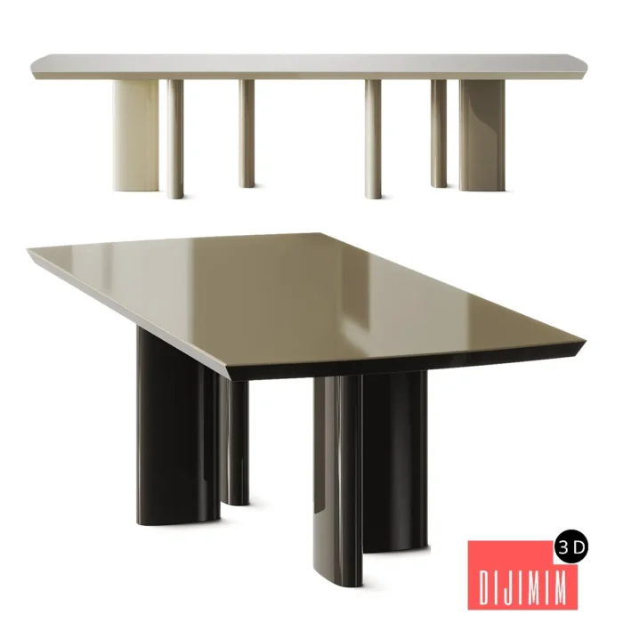 Poliform Adrien Glossy Lacquer Dining Table - Görsel 1