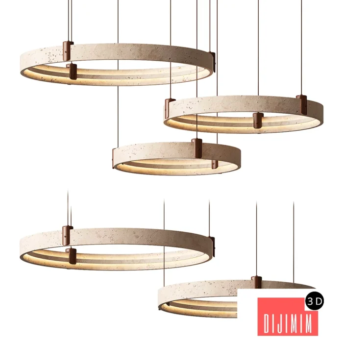 Travertine Pendant Lamp - Görsel 1