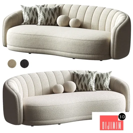 Linda Ivory Boucle Sofa Loveseat