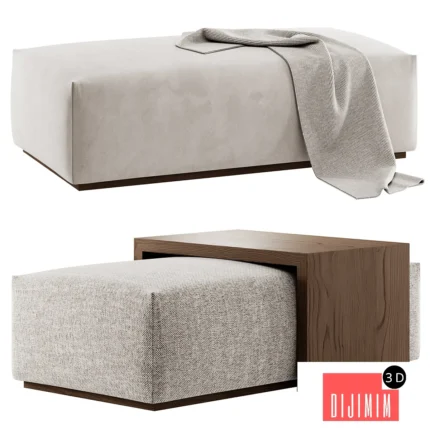 Ottoman with table Jarmo by By Poly & Bark