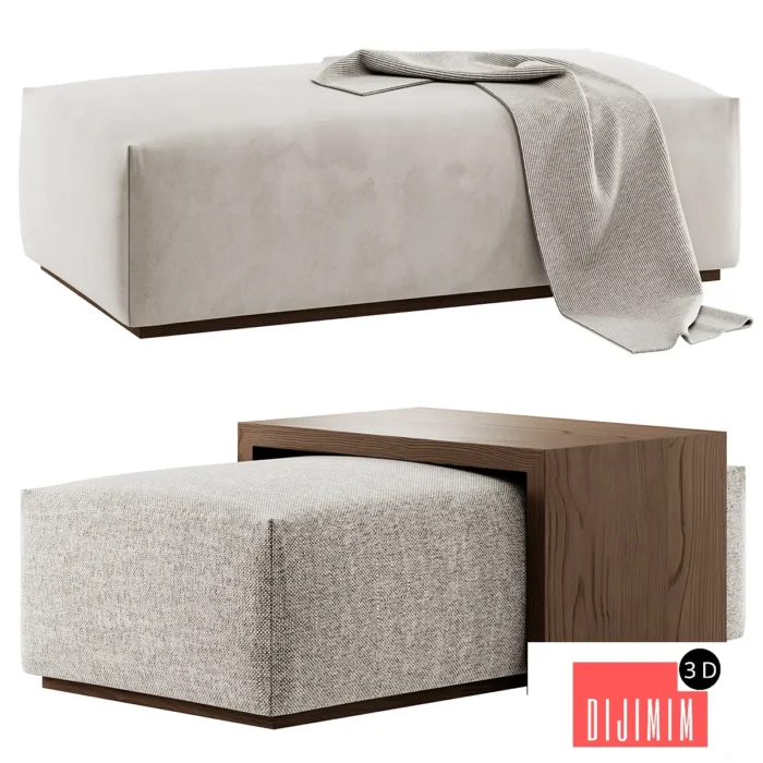 Ottoman with table Jarmo by By Poly & Bark - Görsel 1