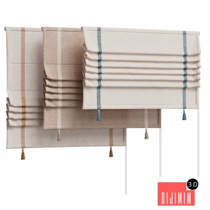 Roman blind with tassels