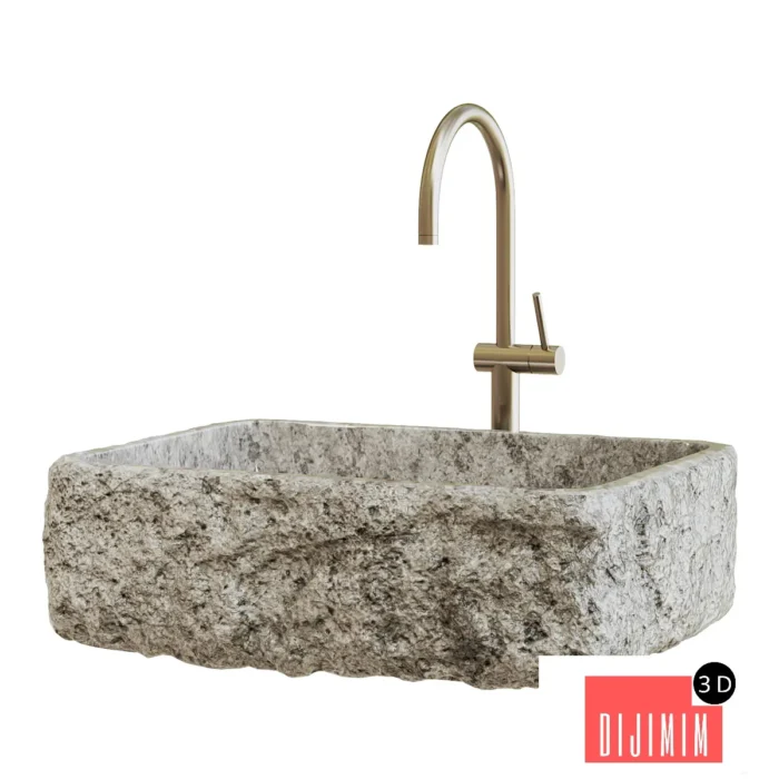 Stone Wash Basin Sink 006 - Görsel 1