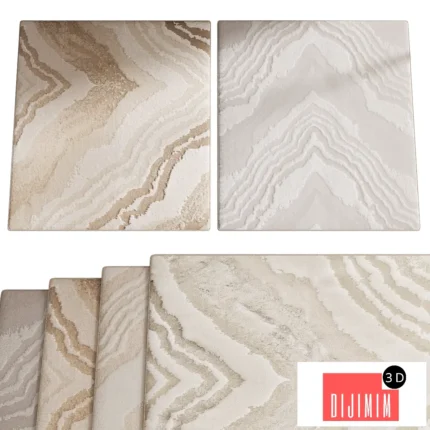 Set of 4 in 1 carpets based on Dedar Milano fabric