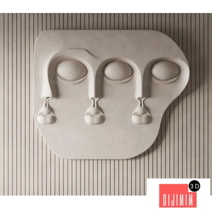 Wall 3D panel Faces v4 Mad objects - Görsel 1