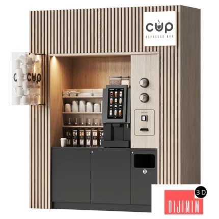 Coffee vending machine. Coffee to go. Self-service coffee shop. Vendor point 2